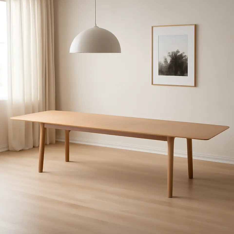 Møbelmontering MELLANSEL Bord med udtræk, egetræsfiner, 220/320×95 cm | Billig & Hurtig i København