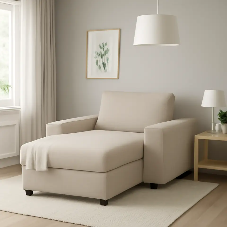 Møbelmontering VIMLE Chaiselong, med brede armlæn/Gunnared beige | Fast Pris i Storkøbenhavn