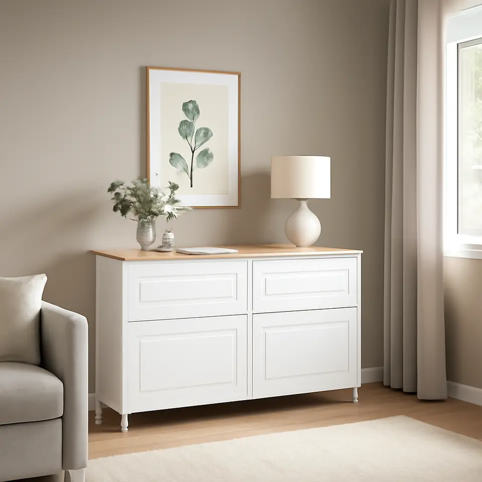 Møbelmontering BESTÅ Opbevaringskom låger/skuffer, hvid/Smeviken/Kabbarp hvid, 120x42x76 cm | Få et tilbud i dag