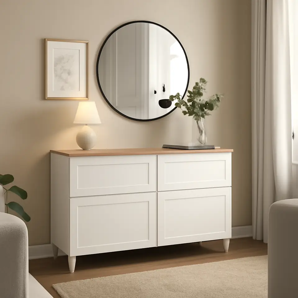 Møbelmontering BESTÅ Opbevaringskom låger/skuffer, hvid/Smeviken/Kabbarp hvid, 120x42x76 cm | Samling af Møbler i Rødovre & Kbh