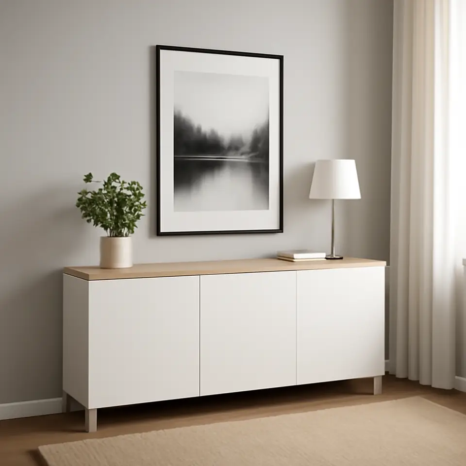 Møbelmontering BESTÅ Opbevaring med låger, hvid/Lappviken/Stubbarp hvid, 180x42x76 cm | Billig & Hurtig i København