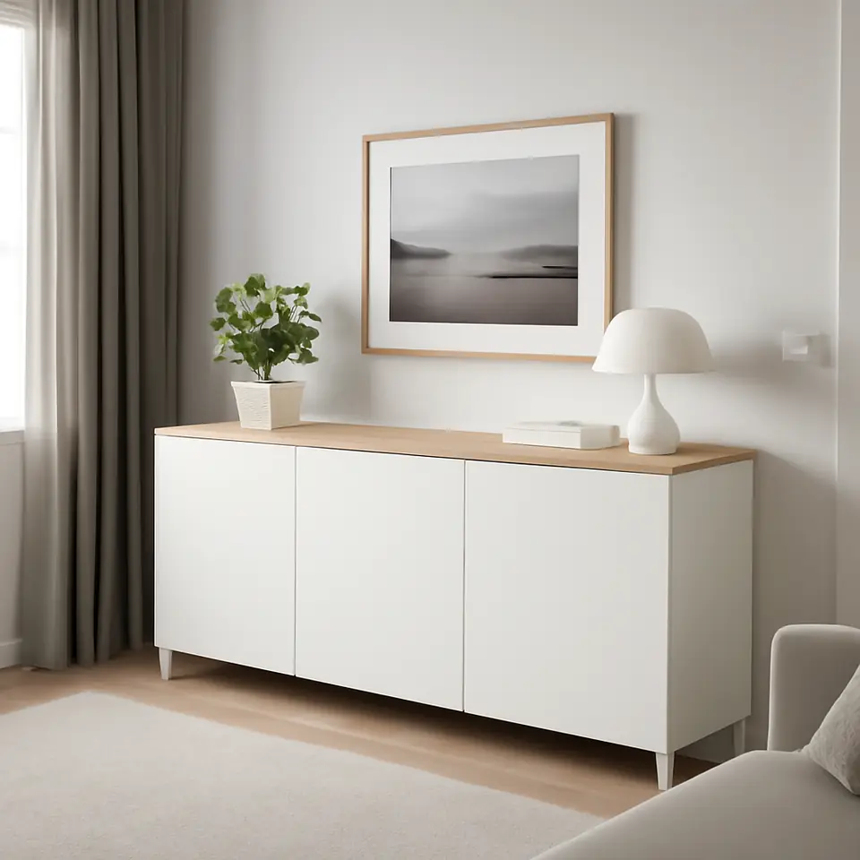 Møbelmontering BESTÅ Opbevaring med låger, hvid/Lappviken/Stubbarp hvid, 180x42x76 cm | Samling af Møbler i Rødovre & Kbh