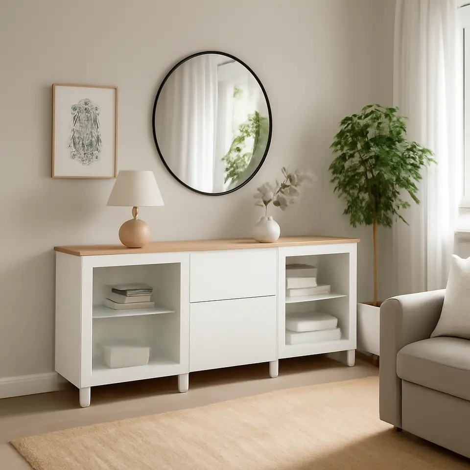 Møbelmontering BESTÅ Opbevaring med skuffer, Sindvik hvid/Lappviken/Stubbarp hvid, 180x42x76 cm | Få et tilbud i dag