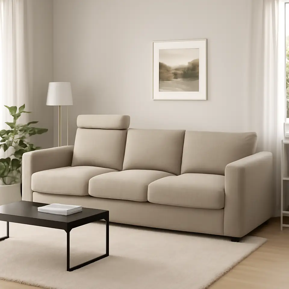 Møbelmontering VIMLE 3-pers. sofa, med nakkepude/Hillared beige | Fast Pris i Storkøbenhavn
