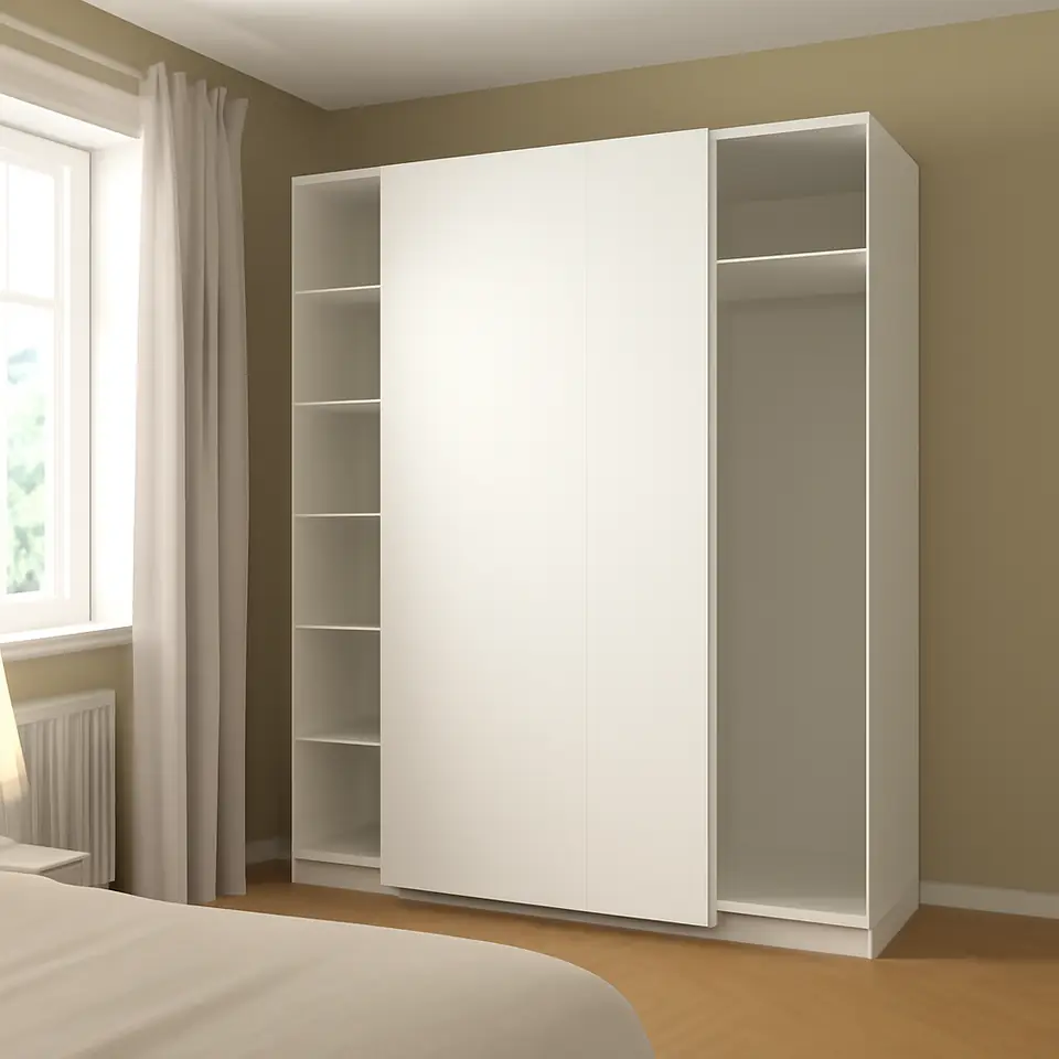 Møbelmontering PAX / HASVIK Garderobeskab, hvid/hvid, 200x66x236 cm | Fast Pris i Storkøbenhavn