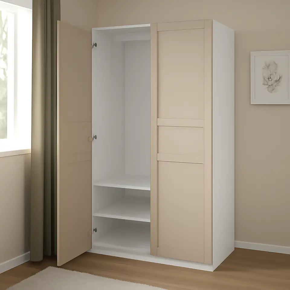 Møbelmontering PAX / FLISBERGET Garderobeskab, hvid/lys beige, 100x60x201 cm | Billig & Hurtig i København