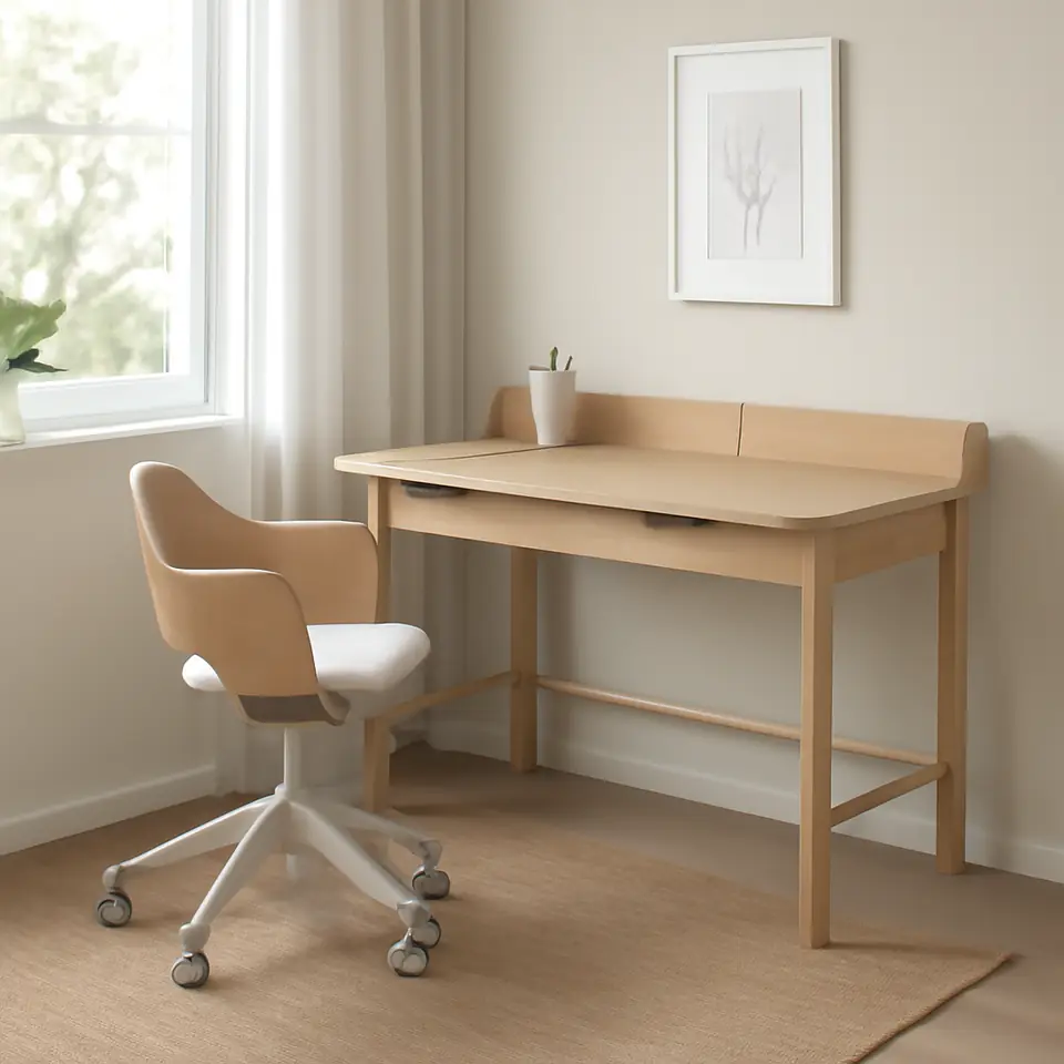 Møbelmontering RIDSPÖ / FJÄLLBERGET Skrivebord og stol, eg beige | Fast Pris i Storkøbenhavn