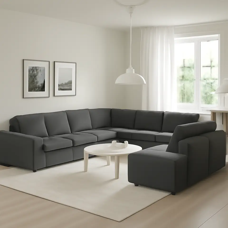 Møbelmontering KIVIK U-formet sofa, 7-pers., Tallmyra mellemgrå | Professionel Møbelmontør