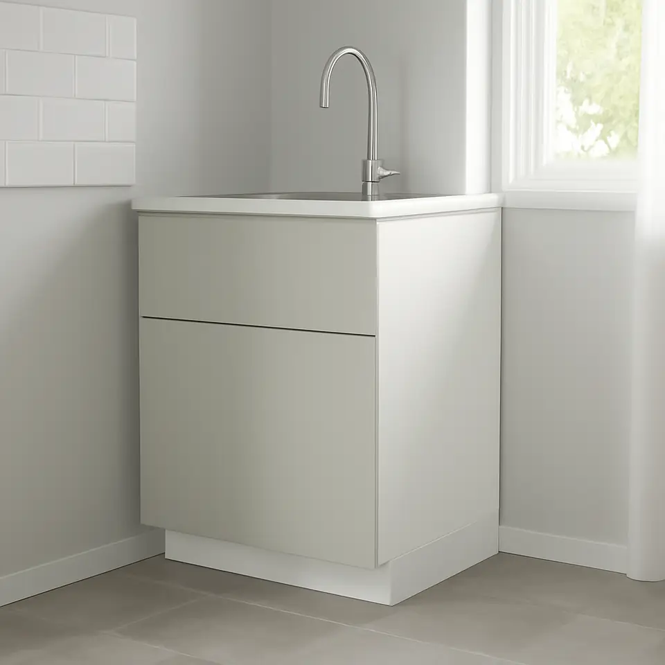 Møbelmontering METOD / MAXIMERA Underskab t TALLSJÖN vask, hvid/Havstorp lysegrå, 60×60 cm | Billig & Hurtig i København