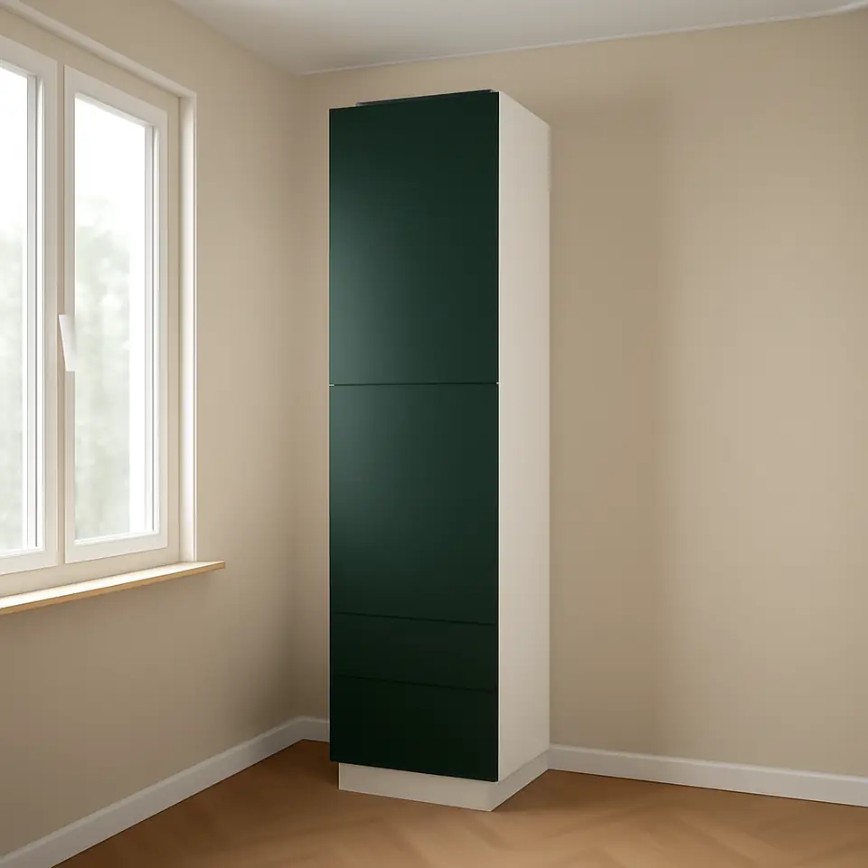 Møbelmontering METOD / MAXIMERA Højskab med 2 låger/4 skuffer, hvid/Havstorp mørkegrøn, 60x60x240 cm | Billig & Hurtig i København