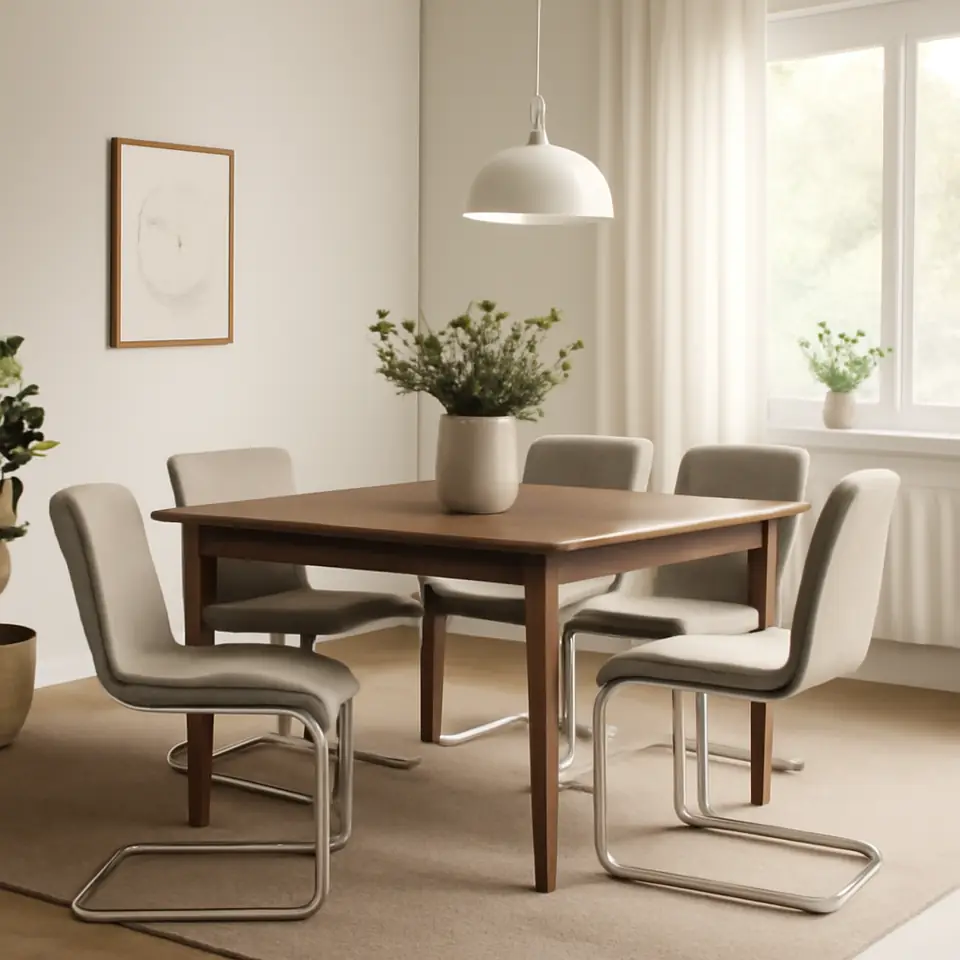 Møbelmontering SKANSNÄS / LUSTEBO Bord og 4 stole, brun bøgetræ/Viarp beige/brun, 150/205 cm | Fast Pris i Storkøbenhavn