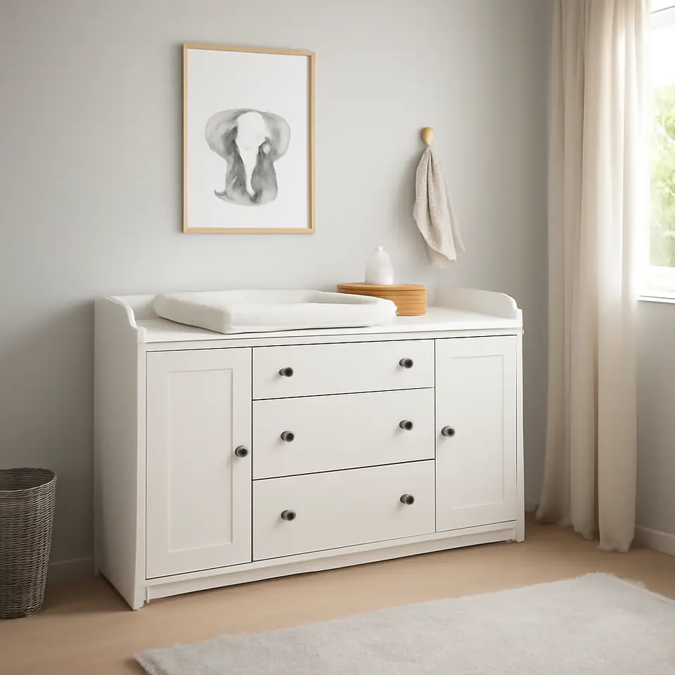 Møbelmontering HAUGA Skænk, hvid, 140×84 cm | Professionel Møbelmontør