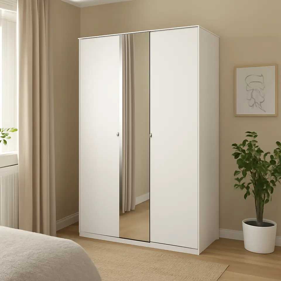 Møbelmontering VIHALS Garderobeskab med 2 døre, hvid, 105x57x200 cm | Billig & Hurtig i København