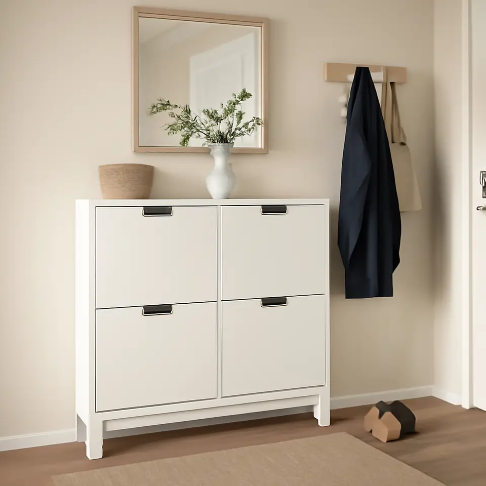 Møbelmontering STÄLL Skoskab 4 rum, hvid, 96x17x90 cm | Professionel Møbelmontør