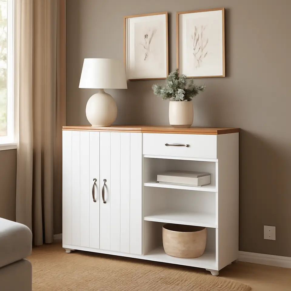Møbelmontering SKRUVBY Skænk, hvid, 120x38x90 cm | Billig & Hurtig i København