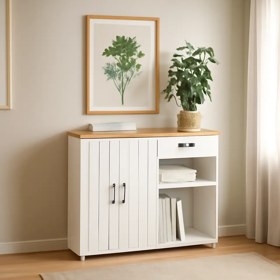 Møbelmontering SKRUVBY Skænk, hvid, 120x38x90 cm | Billig & Hurtig i København