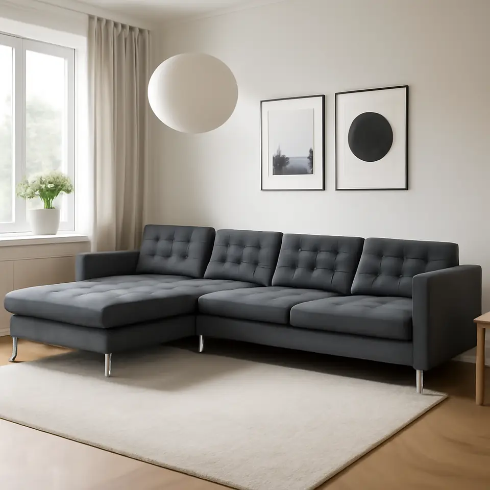 Møbelmontering LANDSKRONA 5-pers. sofa, med chaiselonger/Gunnared mørkegrå/forkromet | Samling af Møbler i Rødovre & Kbh