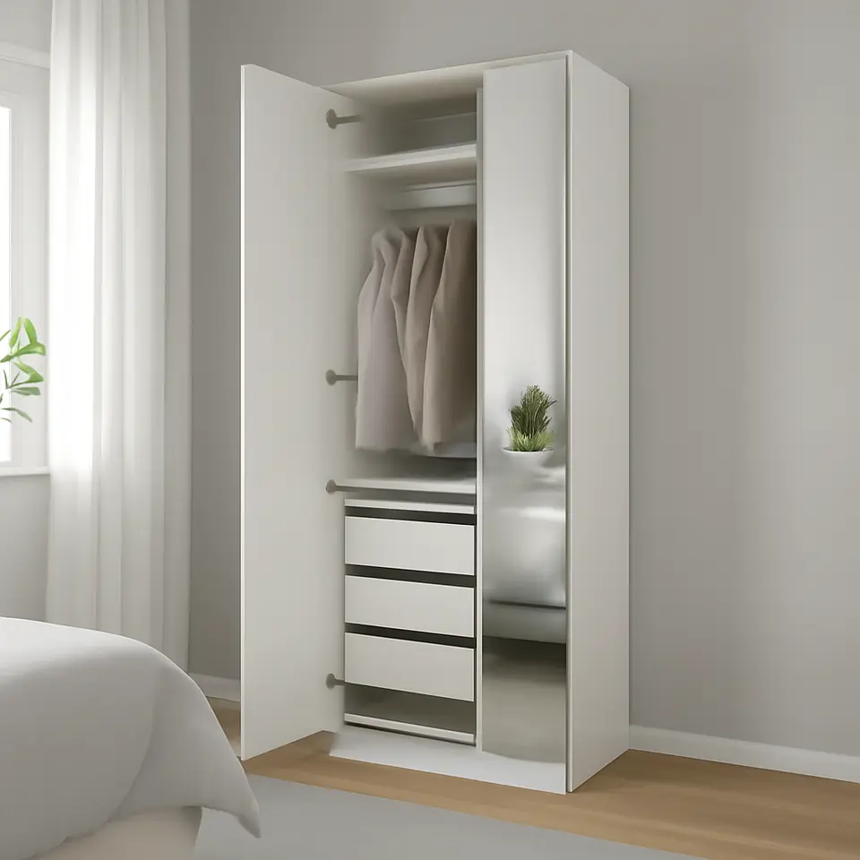 Møbelmontering PAX / FORSAND/ÅHEIM Garderobekombination, hvid/spejl, 75x60x236 cm | Samling af Møbler i Rødovre & Kbh