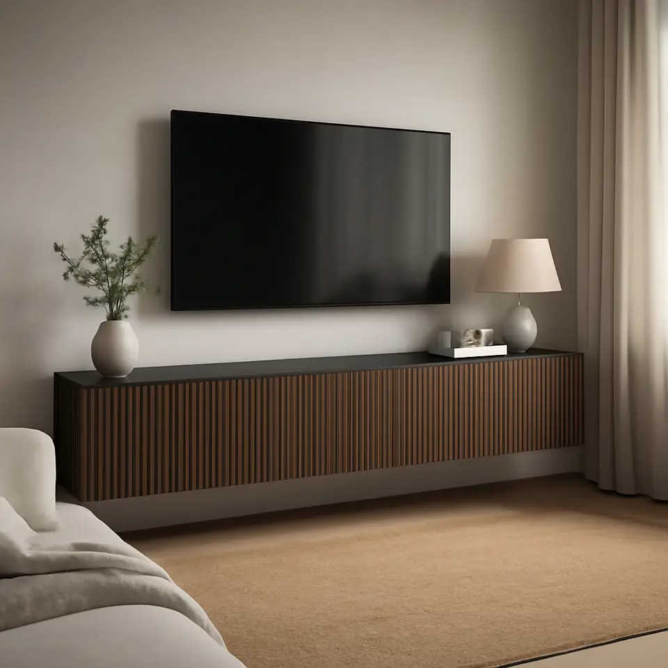 Møbelmontering BESTÅ Tv-bord med låger, sortbrun Björköviken/brun egetræsfiner med bejdse, 180x42x38 cm | Samling af Møbler i Rødovre & Kbh