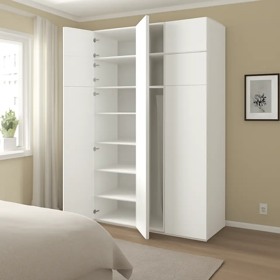Møbelmontering PLATSA Garderobeskab med 9 døre, hvid/Fonnes hvid, 140x57x261 cm | Samling af Møbler i Rødovre & Kbh
