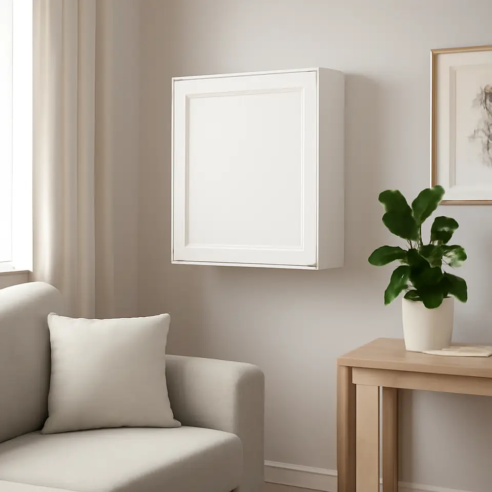 Møbelmontering BESTÅ Vægmonteret skabskombination, hvid/Smeviken hvid, 60x22x64 cm | Billig & Hurtig i København