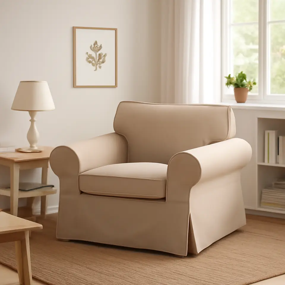 Møbelmontering EKTORP Lænestol, Tallmyra beige | Professionel Møbelmontør