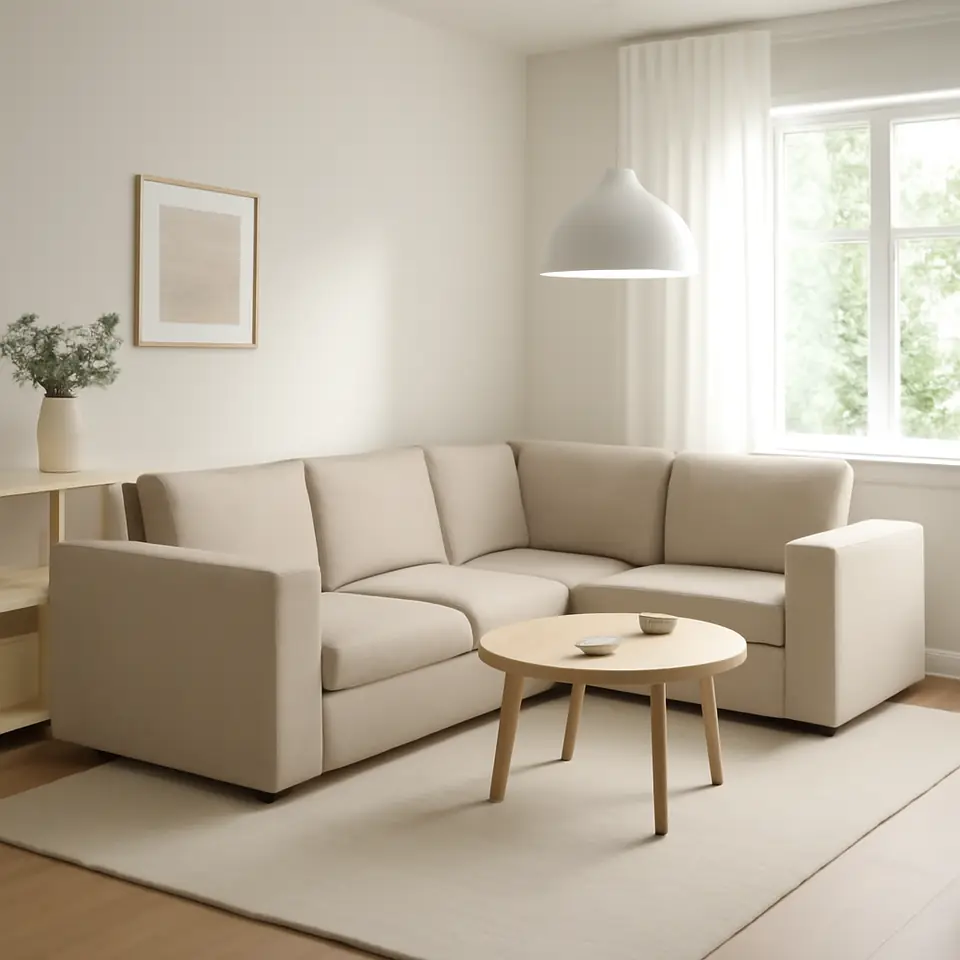 Møbelmontering VIMLE Betræk til hjørnesofa, 4-pers., med brede armlæn/Hillared beige | Samling af Møbler i Rødovre & Kbh