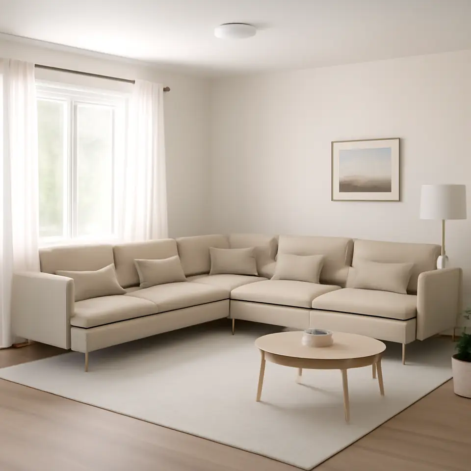 Møbelmontering SÖDERHAMN Hjørnesofa, 6-pers., Fridtuna lys beige | Billig & Hurtig i København