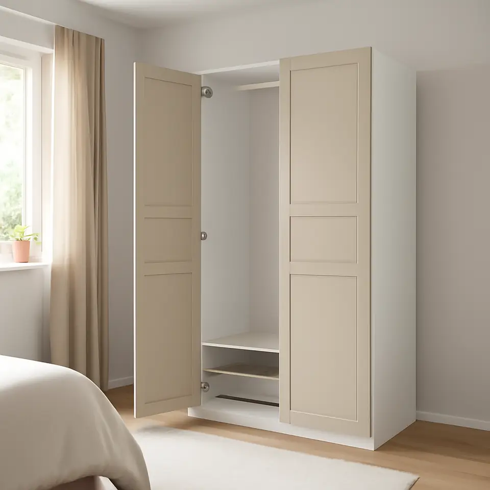 Møbelmontering PAX / FLISBERGET Garderobeskab, hvid/lys beige, 100x60x201 cm | Samling af Møbler i Rødovre & Kbh