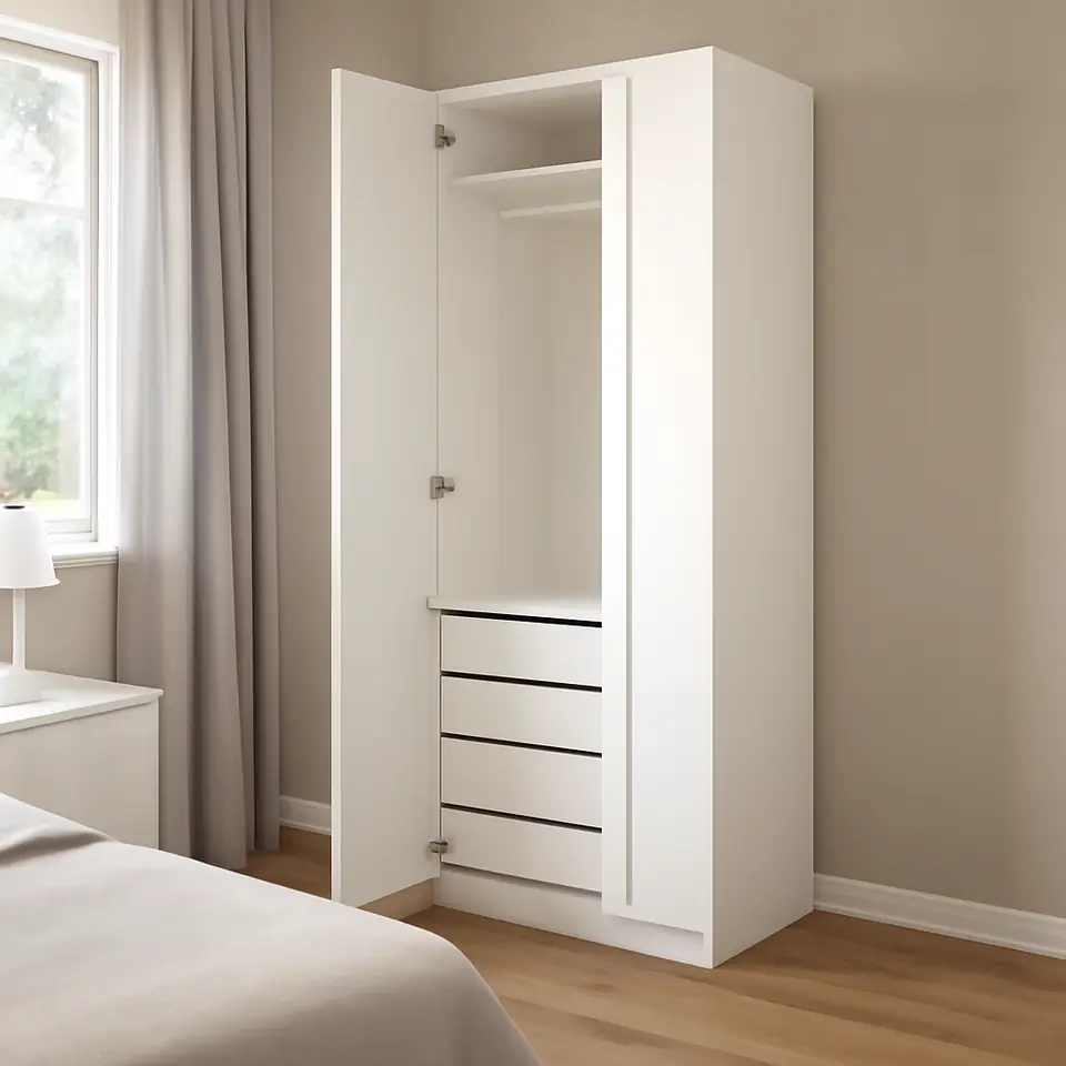 Møbelmontering PAX / FARDAL Garderobekombination, højglans/hvid, 75x60x236 cm | Professionel Møbelmontør