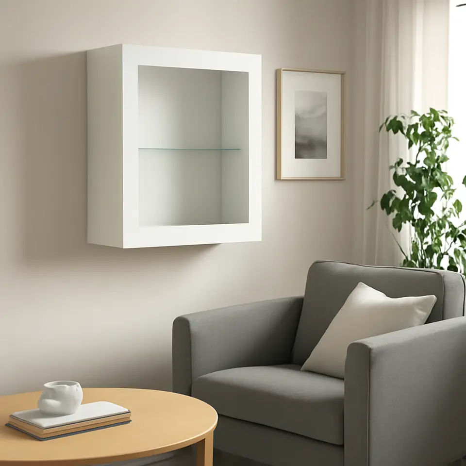 Møbelmontering BESTÅ Vægmonteret skabskombination, hvid Glassvik/hvid/lysegrøn klart glas, 60x22x64 cm | Samling af Møbler i Rødovre & Kbh