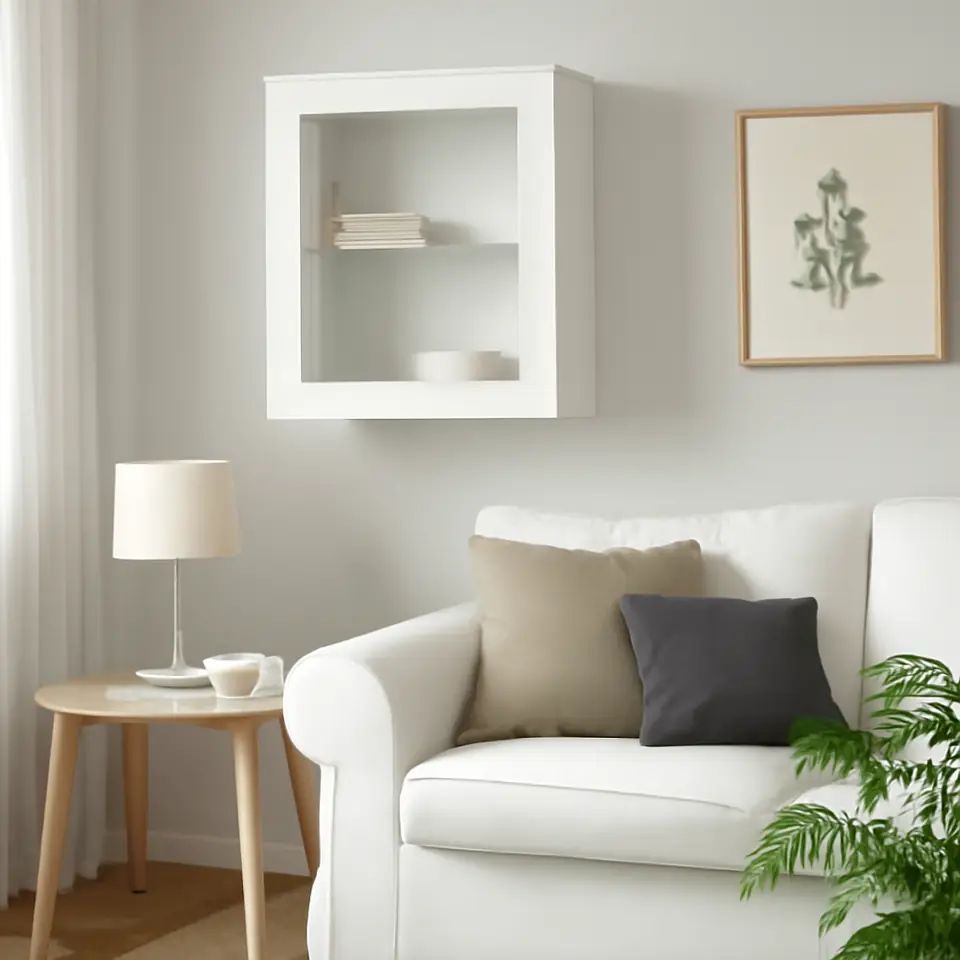 Møbelmontering BESTÅ Vægmonteret skabskombination, hvid Glassvik/hvid/lysegrøn klart glas, 60x22x64 cm | Fast Pris i Storkøbenhavn