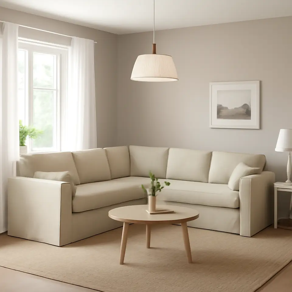 Møbelmontering HYLTARP Hjørnesofa 4-pers., Hemmesta lys beige | Fast Pris i Storkøbenhavn
