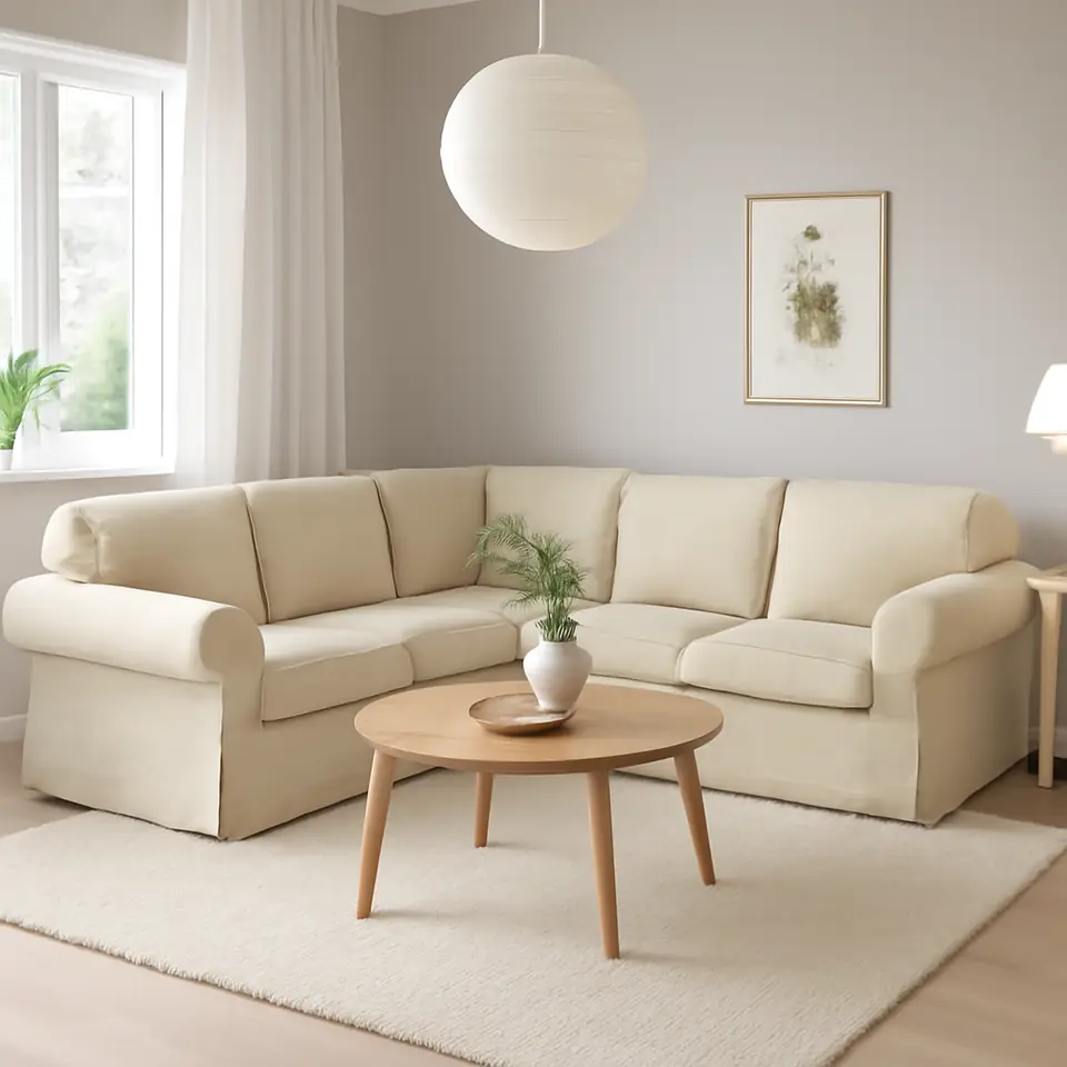 Møbelmontering EKTORP Hjørnesofa 4-pers., Kilanda lys beige | Fast Pris i Storkøbenhavn