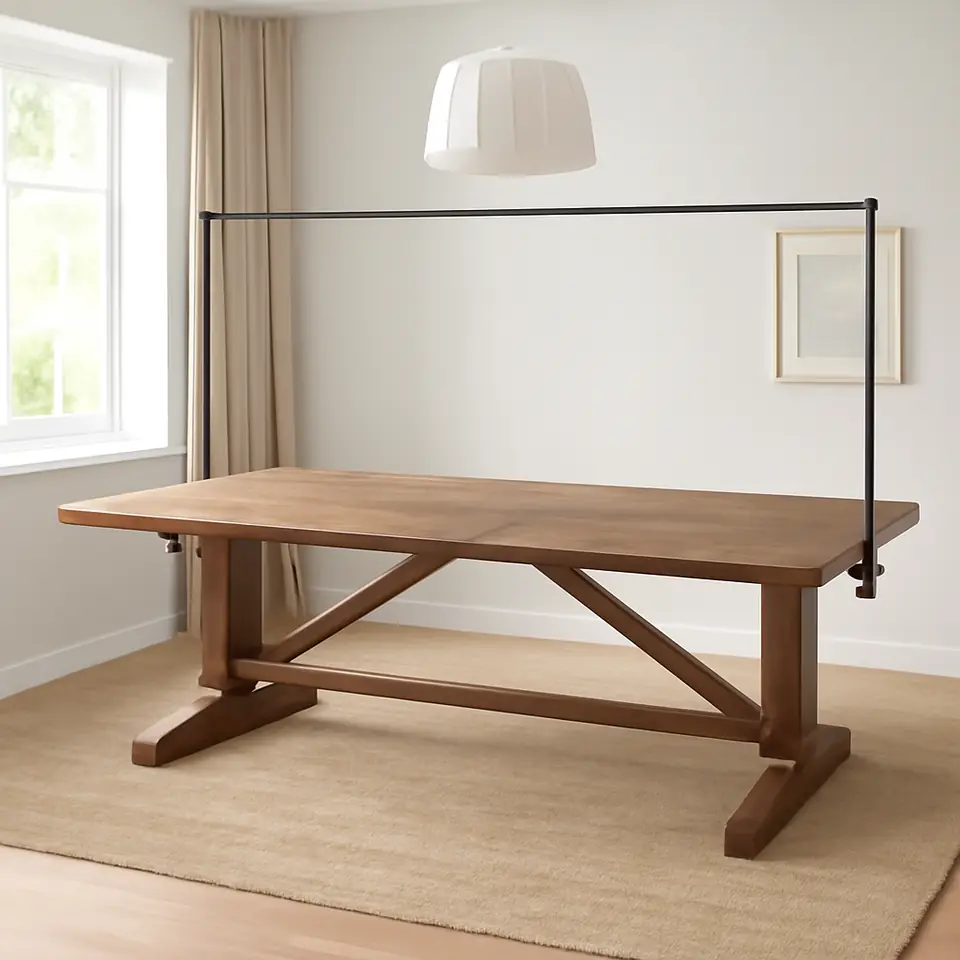 Møbelmontering NORRMANSÖ / HELGEÖ Bord med dekorationsstang, udendørs akacie/sort, 220 cm | Samling af Møbler i Rødovre & Kbh