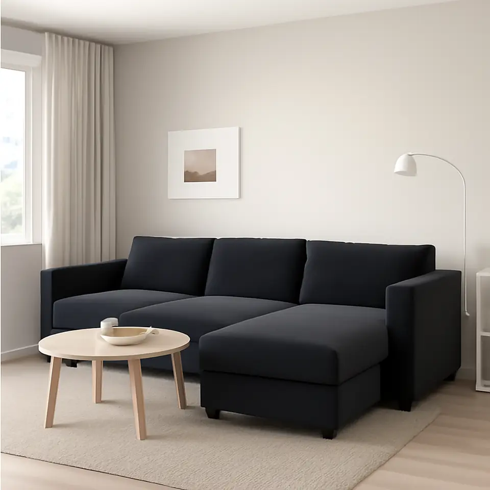 Møbelmontering VIMLE 3-pers. sovesofa, med chaiselong/Djuparp mørkegrå | Fast Pris i Storkøbenhavn