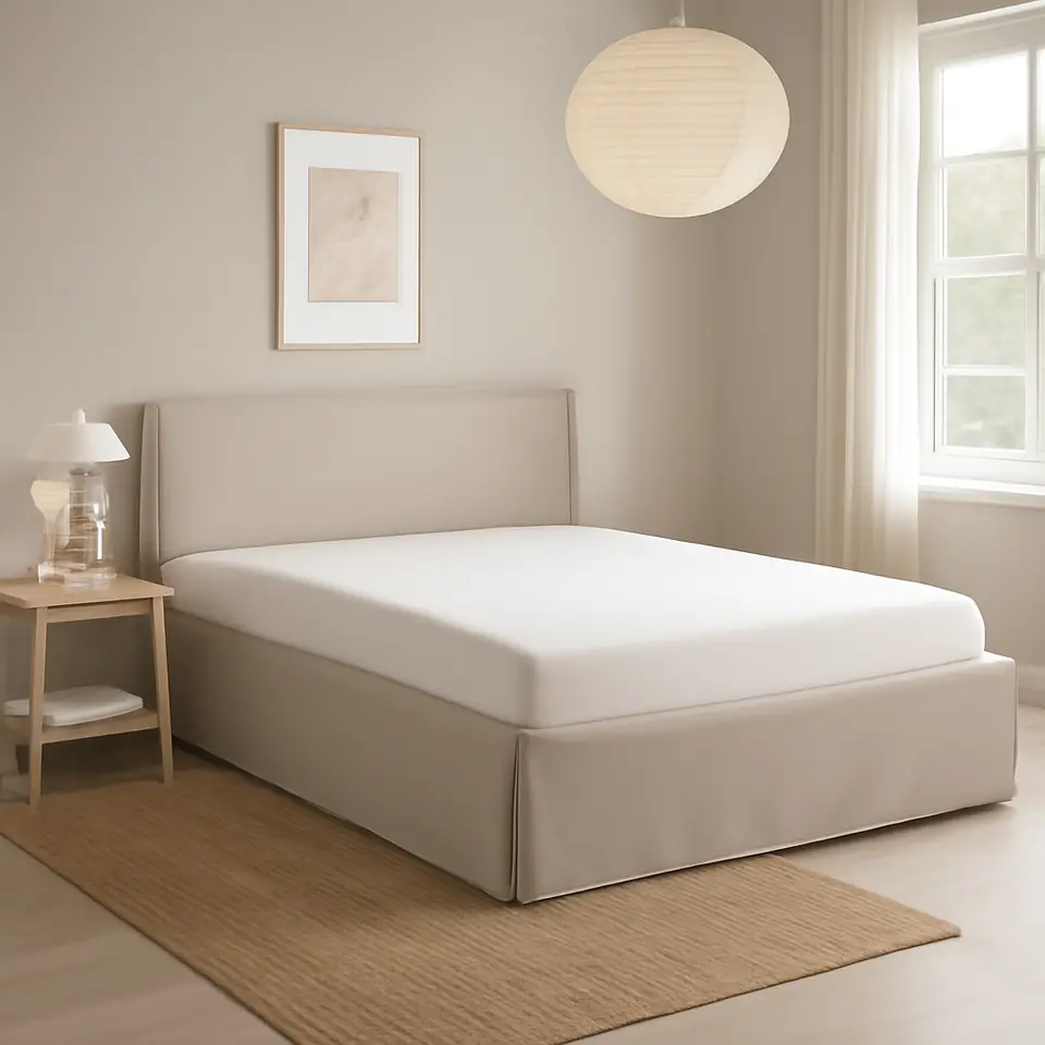 Møbelmontering TÄRNKULLEN Polstret sengestel, Vissle beige/Luröy, 180×200 cm | Billig & Hurtig i København