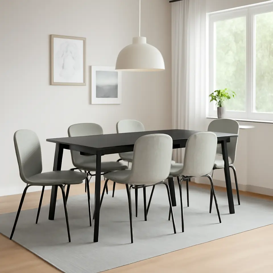 Møbelmontering LISABO / KARLPETTER Bord og 6 stole, sort/GUNNARED lysegrøn sort, 200×78 cm | Få et tilbud i dag