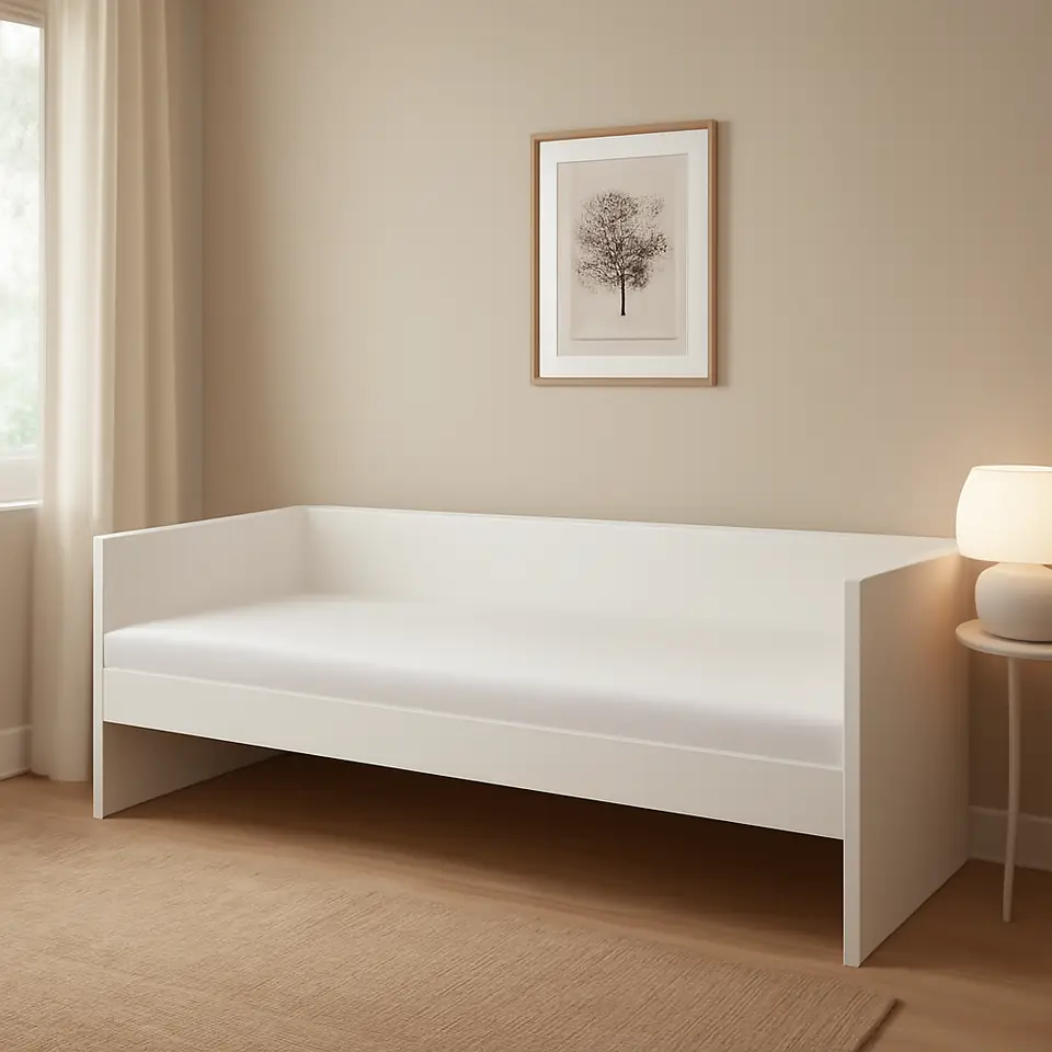 Møbelmontering VIHALS Sovesofa med 1 madras, hvid/Åfjäll medium, 80×200 cm | Billig & Hurtig i København