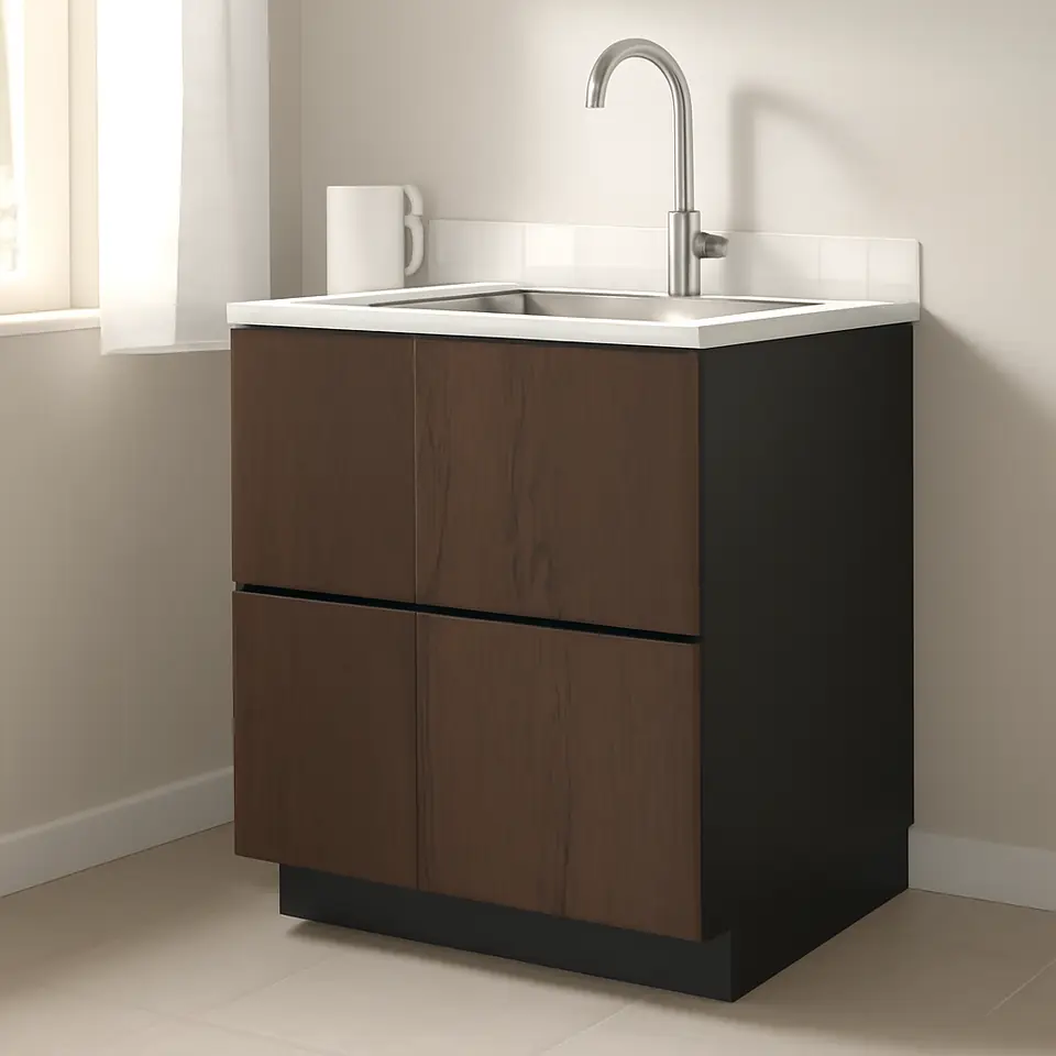 Møbelmontering METOD / KNIVSHULT Underskab t vask+2 fronter/2 skuffe, gråsort/Sinarp brun, 60×60 cm | Billig & Hurtig i København