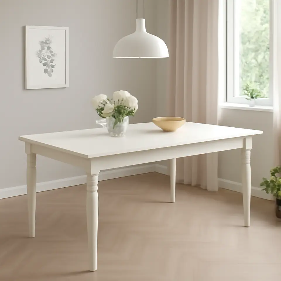 Møbelmontering INGATORP Bord med udtræk, hvid, 155/215×87 cm | Fast Pris i Storkøbenhavn