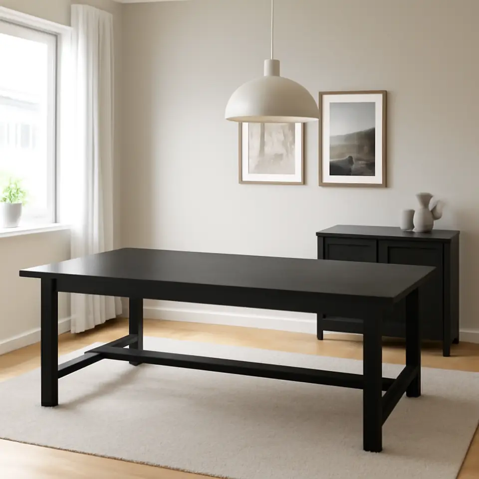 Møbelmontering NORDVIKEN Bord med udtræk, sort, 210/289×105 cm | Billig & Hurtig i København