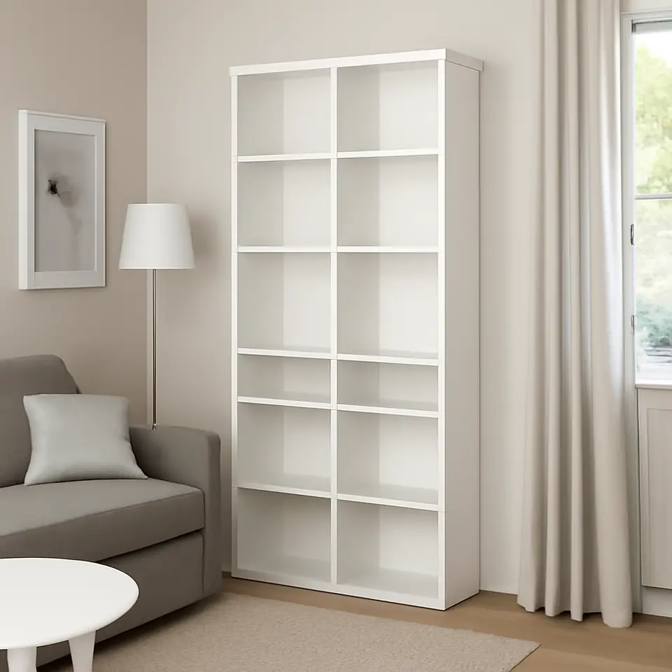 Møbelmontering VIHALS Reol med 10 hylder, hvid, 95x37x200 cm | Fast Pris i Storkøbenhavn