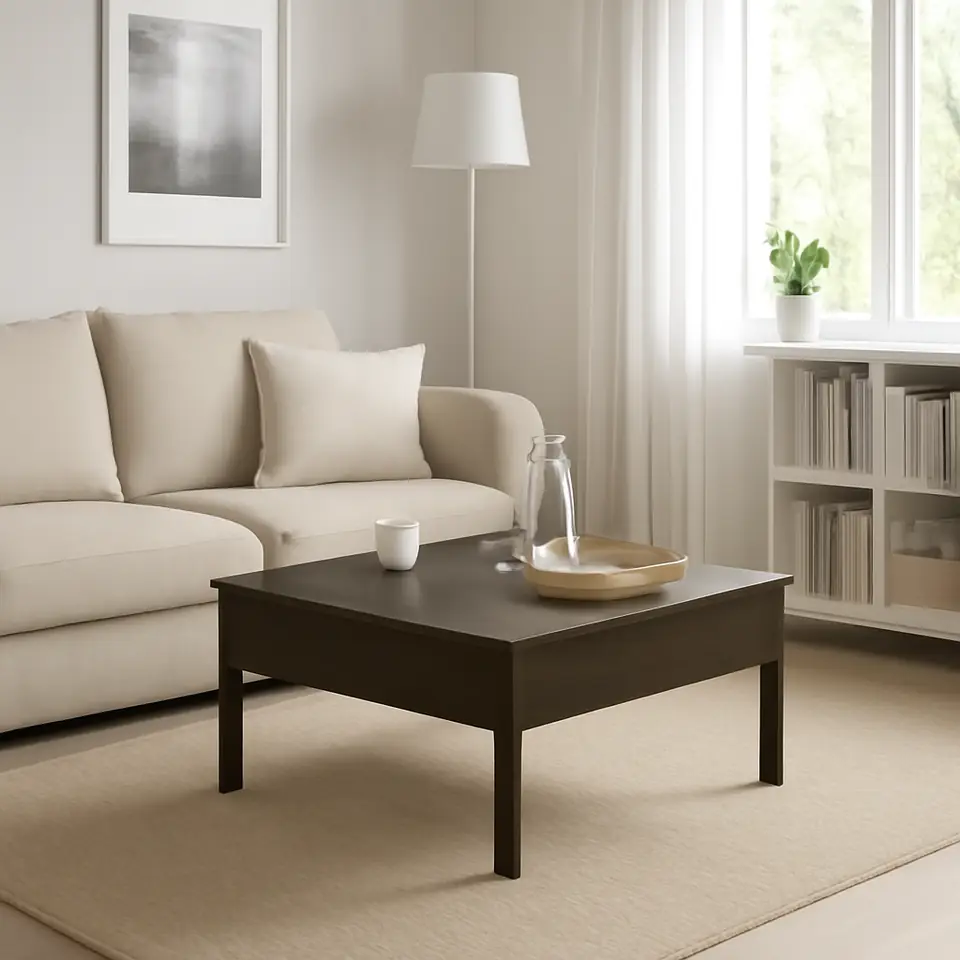 Møbelmontering TONSTAD Sofabord, brun egetræsfiner med bejdse, 84×82 cm | Billig & Hurtig i København