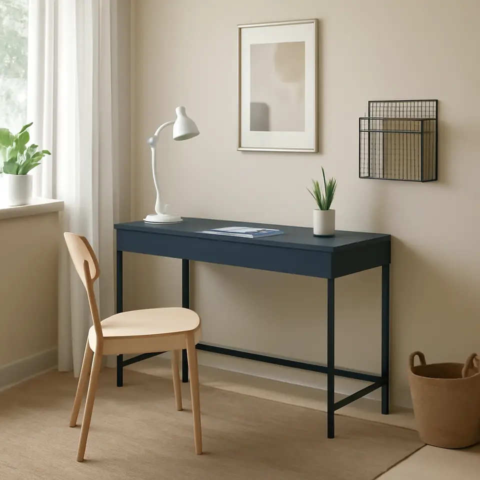 Møbelmontering ALEX Skrivebord, sortblå, 132×58 cm | Fast Pris i Storkøbenhavn