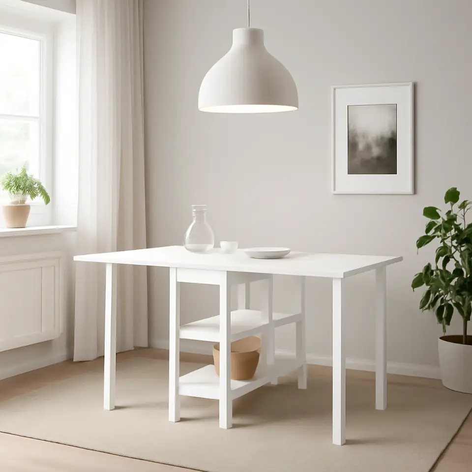 Møbelmontering VIHALS Klapbord, hvid, 39/95/151×90 cm | Professionel Møbelmontør