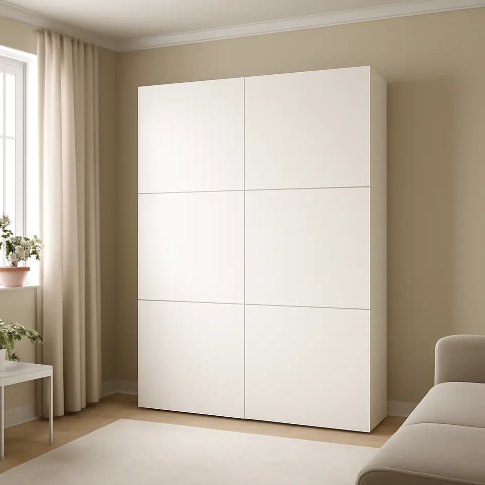 Møbelmontering BESTÅ Opbevaring med låger, hvid/Lappviken hvid, 120x42x193 cm | Fast Pris i Storkøbenhavn
