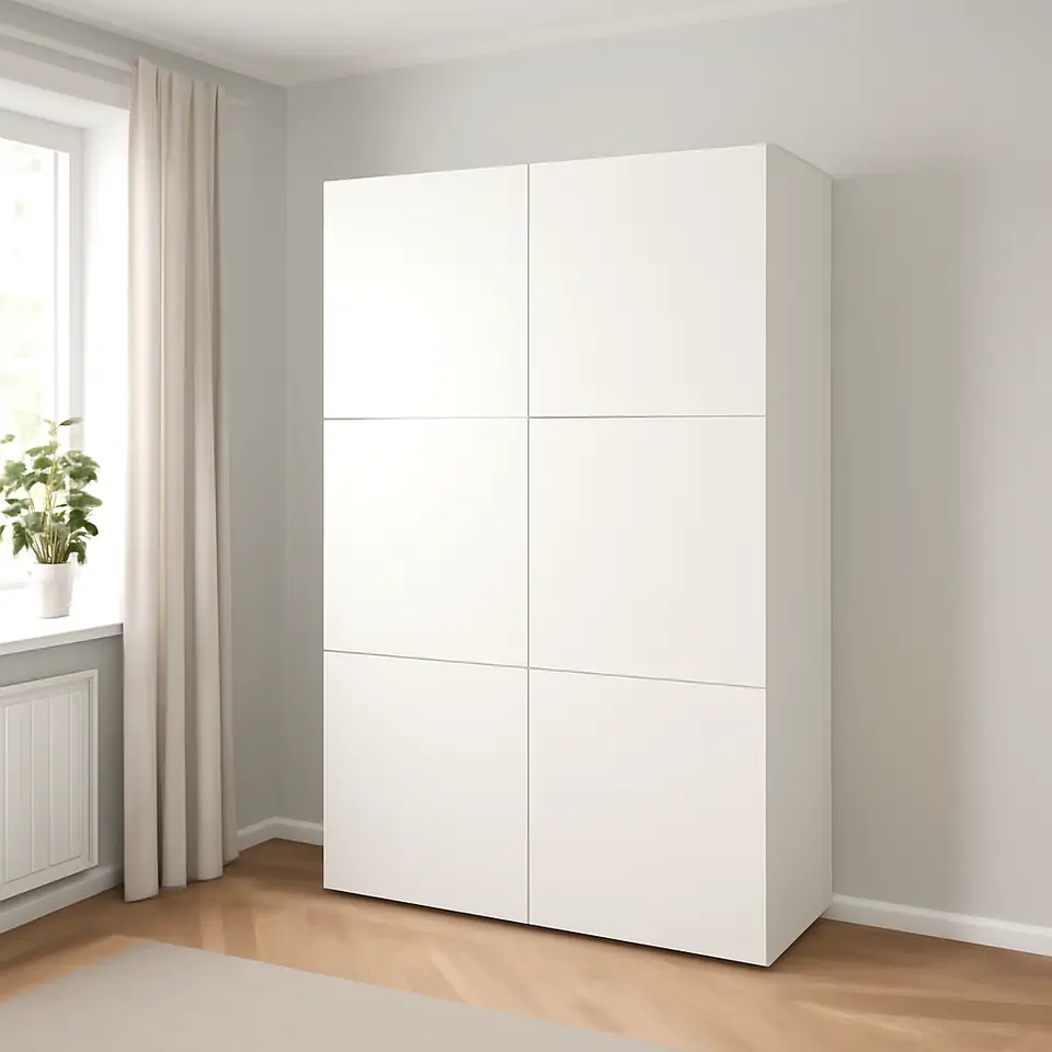 Møbelmontering BESTÅ Opbevaring med låger, hvid/Lappviken hvid, 120x42x193 cm | Billig & Hurtig i København