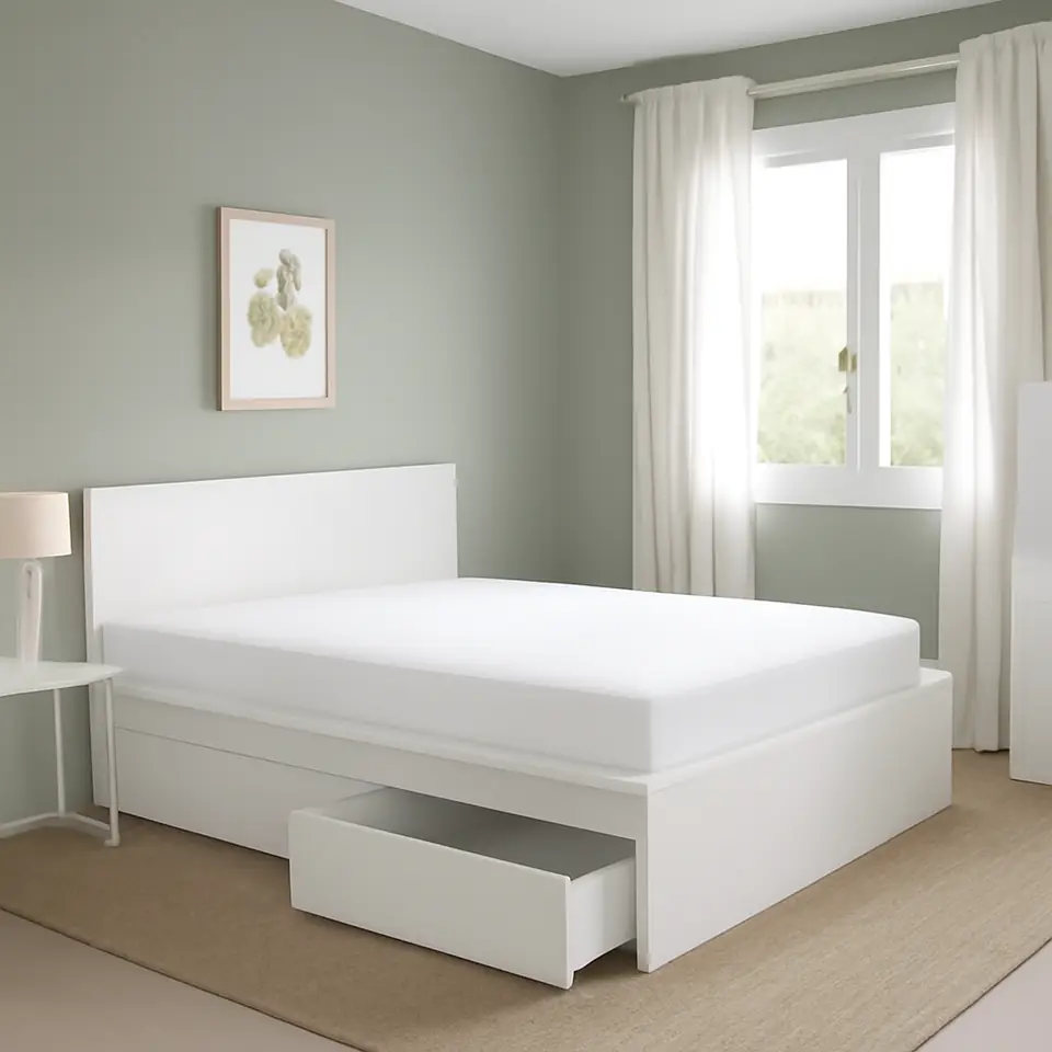 Møbelmontering MALM Sengestel, højt, med 2 sengeskuffer, hvid/Luröy, 160×200 cm | Professionel Møbelmontør