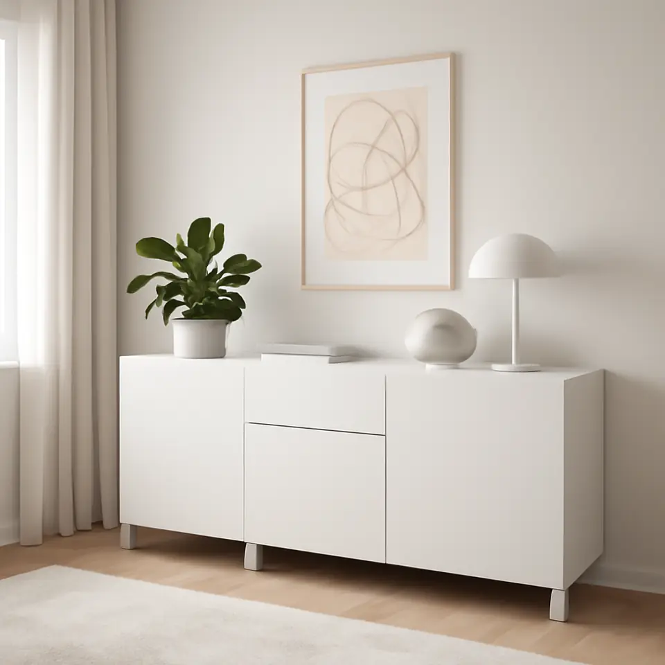 Møbelmontering BESTÅ Opbevaring med skuffer, hvid/Lappviken/Stubbarp hvid, 180x42x74 cm | Fast Pris i Storkøbenhavn
